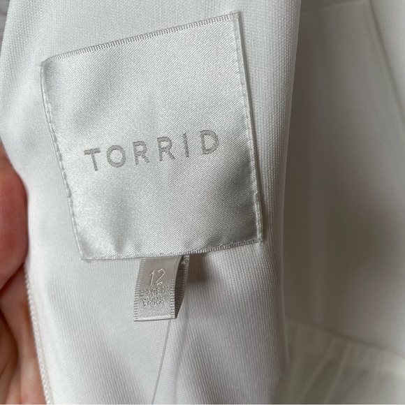 🏷️ NWT Torrid Size 12 Special Occasion Ivory Chiffon Sleeveless Hi Lo Dress NEW - Picture 8 of 15